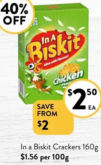 Foodworks In a Biskit Crackers 160g offer