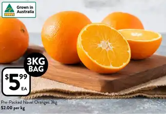 Foodworks Pre-Packed Navel Oranges 3kg offer