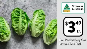 Foodworks Pre-Packed Baby Cos Lettuce Twin Pack offer