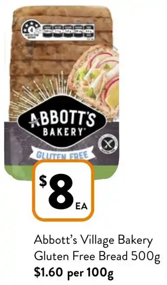 Abbott's Village Bakery Gluten Free Bread 500g