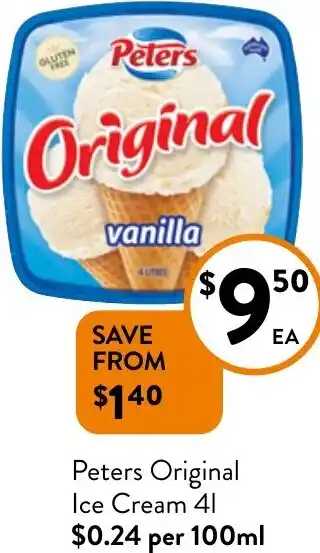 Foodworks Peters Original Ice Cream 41 offer