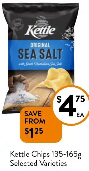 Foodworks Kettle Chips 135-165g Selected Varieties offer