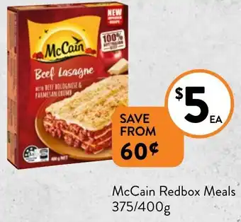 Foodworks McCain Redbox Meals 375/400g offer