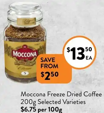 Foodworks Moccona Freeze Dried Coffee 200g Selected Varieties offer