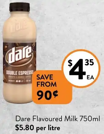 Foodworks Dare Flavoured Milk 750ml offer