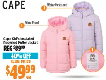 Anaconda Cape Kid's Insulated Recycled Puffer Jacket offer