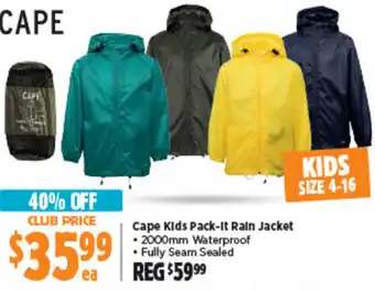 Cape Kids Pack-It Rain Jacket