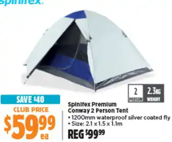 Anaconda Spinifex Premium Conway 2 Person Tent offer