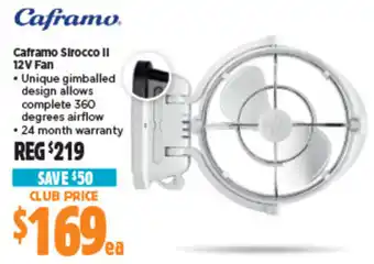 Anaconda Caframo Sirocco II 12V Fan offer