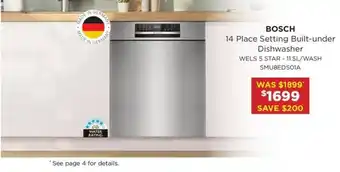 Bing Lee 14 Place Setting Built-under Dishwasher offer