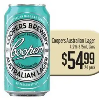 Liquor Barons Coopers Australian Lager offer