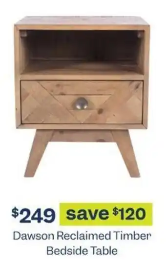 Early Settler Dawson Reclaimed Timber Bedside Table offer