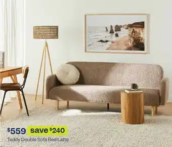 Early Settler Teddy Double Sofa Bed Latte offer