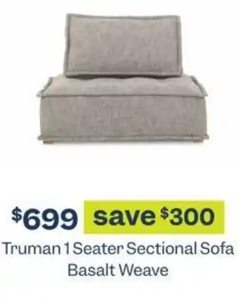 Early Settler Truman 1 Seater Sectional Sofa Basalt Weave offer