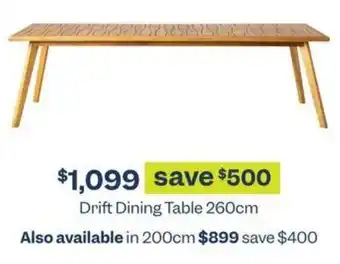 Early Settler Drift Dining Table 260cm offer