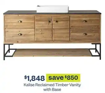 Early Settler Kalise Reclaimed Timber Vanity with Base offer