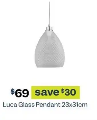 Early Settler Luca Glass Pendant 23x31cm offer