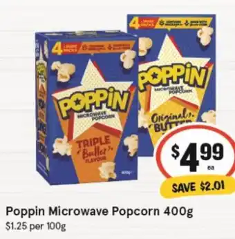 Poppin Microwave Popcorn 400g