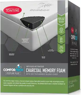 Spotlight 50% off Tontine Comfortech Charcoal Infused Memory Foam Mattress Topper offer