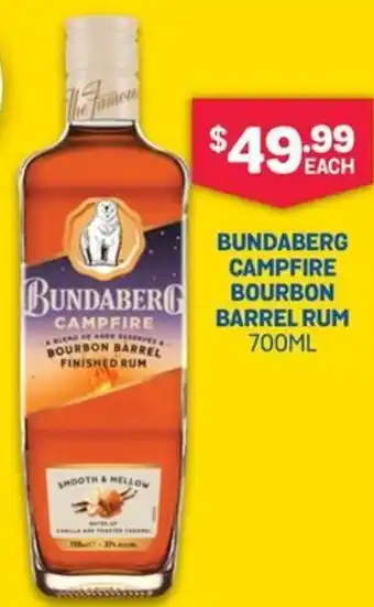 SipnSave BUNDABERG CAMPFIRE BOURBON BARREL 700ML offer