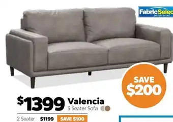 ComfortStyle Furniture & Bedding Valencia 3 Seater Sofa offer