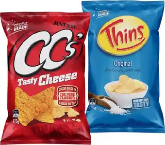 IGA CC’s Corn Chips or Thins Chips 150-175g Selected Varieties offer