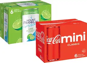 IGA Coca‑Cola, Sprite, Fanta, Mount Franklin or Deep Spring 6x250mL Selected Varieties offer