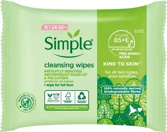 IGA Simple Facial Cleansing Wipes 25 Pack offer