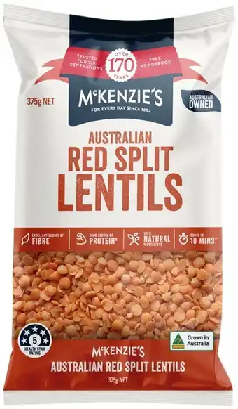 IGA McKenzie's Lentils, Peas or Soup Mix 375g Selected Varieties offer