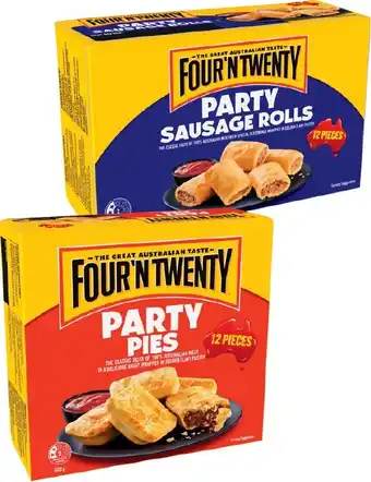 IGA Four’N Twenty Party Sausage Rolls or Pies 12 Pack offer