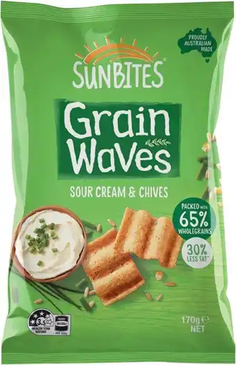 IGA Sunbites Grain Waves Wholegrain, Smith’s Oven Baked or Simply Chips 120-170g Selected Varieties offer