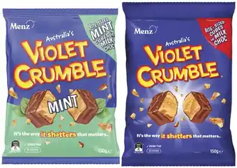 Coles Violet Crumble Choc Honeycomb 120g-150g offer