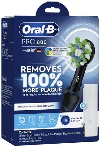 Coles Oral B Pro 800 Cross Action Electric Toothbrush 1 Pack offer