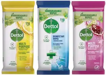 Coles Dettol Multipurpose Disinfectant Wipes 110 Pack offer