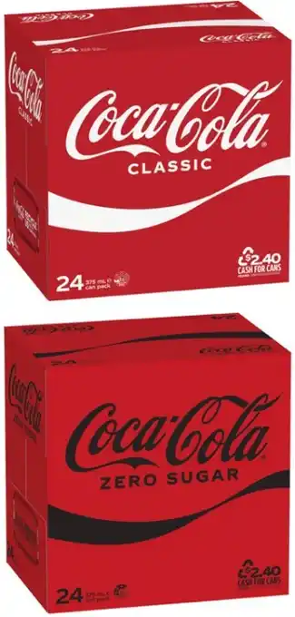 Coles Coca-Cola, Fanta or Sprite Soft Drink 24x375mL offer