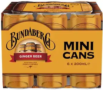 Coles Bundaberg Mini Cans 6x200mL offer