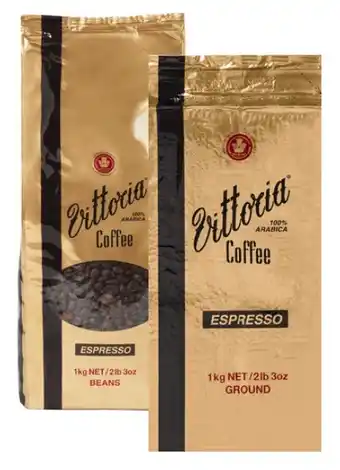 Coles Vittoria Espresso Coffee Beans or Ground 1kg offer