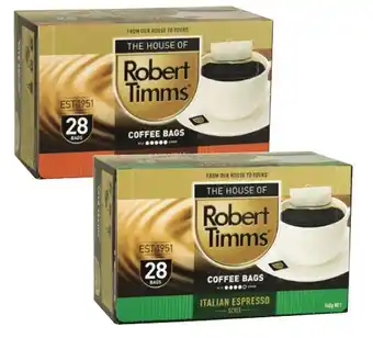 Coles Robert Timms Coffee Bags 24 Pack-28 Pack offer