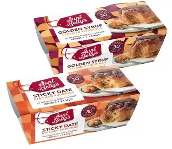 Coles Aunt Betty's Puddings 2 Pack 190g-220g offer