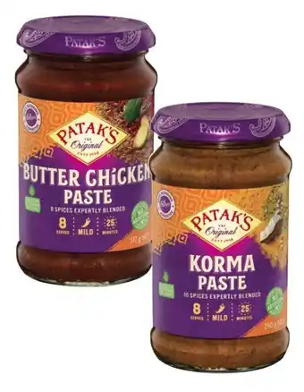 Coles Patak's Curry Paste 283g-312g offer