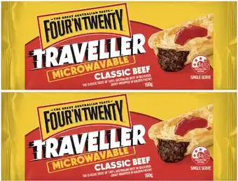 Coles Four'N Twenty Traveller Classic Beef Pie 160g offer