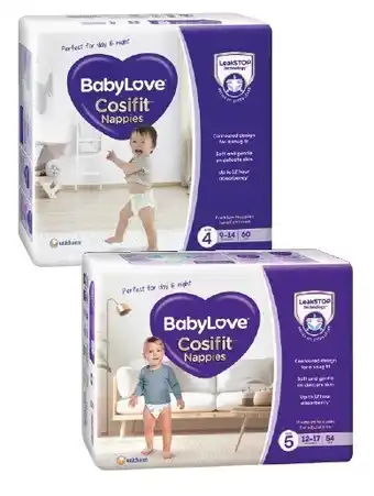 Coles BabyLove Cosifit Jumbo Nappies 54 Pack-84 Pack offer
