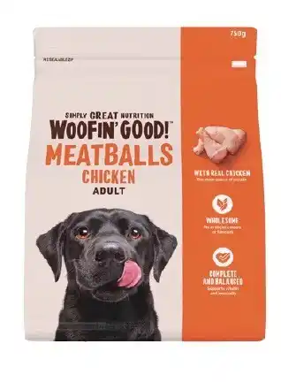 Coles Woofin' Good Meatballs Dog Food 750g offer