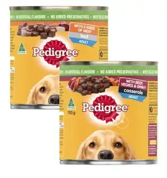 Coles Pedigree Dog Food 700g offer