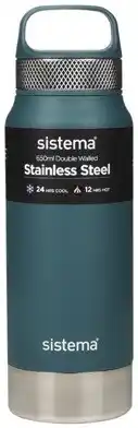 Coles Sistema Stainless Steel Double Walled Bottle 650mL offer