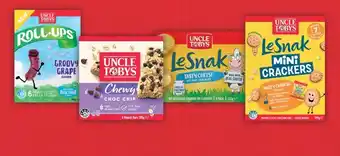 Coles Uncle Tobys Muesli Bars 185g, Roll Ups 94g, Le Snak 132g or Le Snak Mini Crackers 119g offer