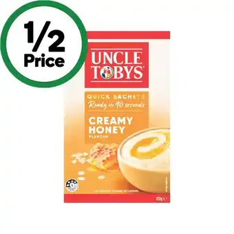 Woolworths Uncle Tobys Porridge Sachets 320-350g Pk 8/10 offer