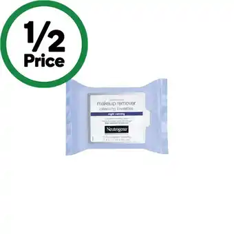 Woolworths Neutrogena Night Calming Makeup Remover Cleansing Wipes Pk 25 offer