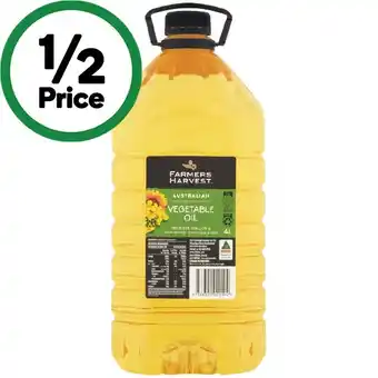 Woolworths Farmers Harvest Vegetable, Canola or Sunflower Oil 4 Litre offer