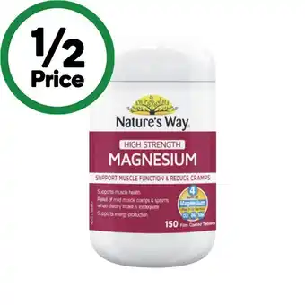 Woolworths Nature’s Way High Strength Magnesium Tablets Pk 150 offer